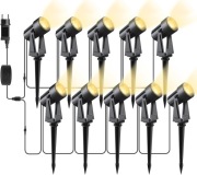 Reflektory ogrodowe LED COB 10 sztuk 32 m IP65 ciepła biel