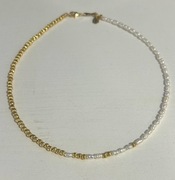 Naszyjnik Mini perełki barokowe Kuleczki kanelowane złocone 18K