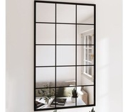 Lustro ścienne, czarne, 100 x 60 cm, metal