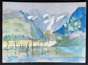 Japonia. Nihonga (Nikuhitsu), pejzaż. Showa