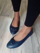 (42/43) Granatowe baleriny wieczorowe, NOWE 