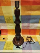 Lampa drewniana Zdobiona z PRL-u 