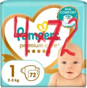 Pampers Premium Care rozmiar 1, 4x72 szt., Łącznie 288 pieluch  TANIO!!!