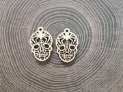 kolczyki drewniane czaszka8 hand made decoupage scrapbooking baza