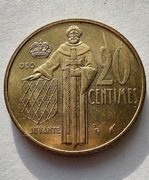 MONAKO 20 Centimes 1982 okołoMENNICZA