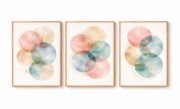 Plakaty Obrazy Zestaw 3 szt Artystyczne koła WYDRUK Abstrakcja 30x40
