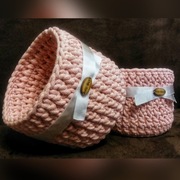 Koszyki sznurek szydełko hand made