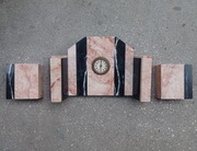 Duży marmurowy zegar art deco lata 30