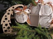 Komplet bombki szydełkowe 4 szt bombka szydełkowa prezent Boże Narodzenie 