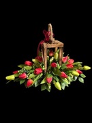 Kompozycja Nagrobna z tulipanów wiosenno wielkanocna 50szt tulipanów