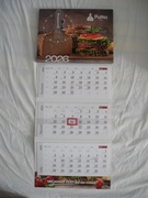 Kalendarz trójdzielny firmowy z zegarem NOWY