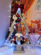 Choinka świąteczna drewniana led prezent bombki renifer ozdoba dekoracja 