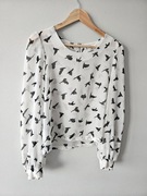 Bluzka vintage na długi rękaw bluzka mgiełka S 36