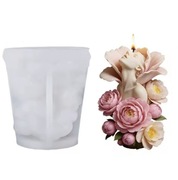 KOBIETA KWIATOWA forma silikonowa 9.4*8.7 do Odlewów Świec Mydła Gipsu 