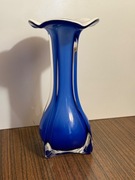 Szklany wazon kobaltowy 21 cm szkło artystyczne