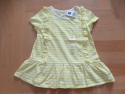 GAP nowa bluzka paski t-shirt 104 110 falbanki bas