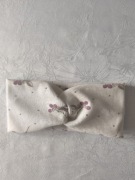 Nowa opaska prążek turban szeroka wisienki na beżu 