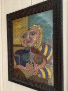 Dwa obrazy Art Brut. Sygnowane.