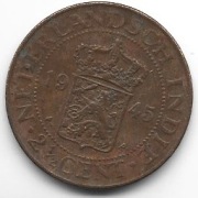 Indie Holenderskie 2,5 cent 1945