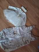 Ubranko do Chrztu dla dziewczynki roz.74 plus spiworek 