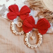 Broszka, agrafka do wózka z imieniem Handmade Prezent dla niemowlaka 