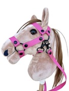 Ogłowie różowe kantar wodze hobby horse A5 koń na kiju dodatki akcesoria