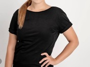 Koszulka czarna dekolt w serek lub okrągły L