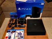ZESTAW PS4 Pro 1TB, Oryginalne Pudełko, Ładowarka,2 Gry (FIFA 23, Killzone)