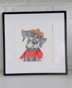 Rysunek piesek pies dog niemiecki ręcznie wykonany 