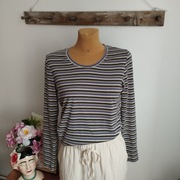 Bluzka damska biało-czarna w paski – klasyczny styl  r.38