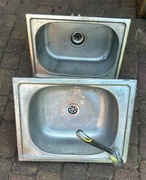 Dwa zlewozmywaki kuchenny stalowe jednokomorowe