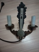 Kinkiet stary na dwie żarówki mały gwint