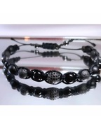 BRANSOLETKA KULA CYRKONIE SZNUREK STAL SZLACHETNA 316L NA  WYMIAR UNISEX