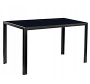 ELEGANCKI STÓŁ SZKLANY czarny/metalowe nogi