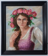 Obraz olejny rama portret realizm 50/60 cm 