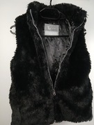 Futrzasta kamizelka dziewczęca TU Kids czarna ciepła i stylowa 9/10l