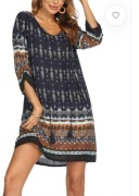 Beyove damska luźna sukienka tunika plażowa w stylu boho Oversize