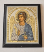 Ikona GRECKA na desce ANIOŁ STRÓŻ. Ikonka dla dzieci. 