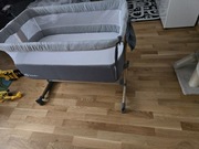 ŁÓŻECZKO DOSTAWNE TURYSTYCZNE 3w1 LIONELO LEONIE + KOCYK BAMBUSOWY GREY