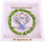 Pamiątka Pierwszej Komunii Świętej Ramka 3D Anioł Stróż Rękodzieło Prezent