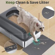 Gimars Kuweta dla kota ze stali nierdzewnej z pedałem, ciemnoszara, A