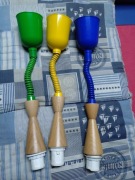 Kinkiet lampa styl skandynawski | Volmann oprawka | drewno + elastyczn