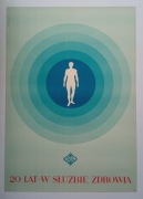 Polfa 20 lat w służbie zdrowia - Januszewski oryginał polski plakat PRL1967