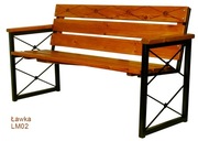 Ławka na metalowych nogach LM02