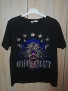 T-shirt czarny z błyszczących cyrkoni S M L