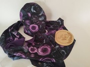 Komplet czapka szal szalik damski bawełniany Róża w fiolecie 