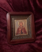 Ikona prawosławna w kiocie Święta Barbara. 