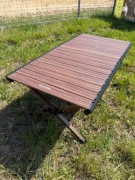 Lekki składany stolik turystyczny NATUREHIKE 110x60x45 cm ciemny brąz