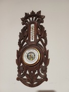 Stary drewniany barometr z termometrem 