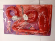 Zestaw imprezowy czerwony – kajdanki, pejcz, opaska – wieczór panieńsk